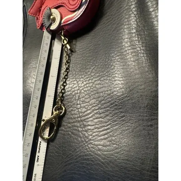 Fossil RED DRAGON 4” Sofia Coin Pouch LLUNAR ROCK Brand New Zip Gold Chain RARE - Picture 14 of 14